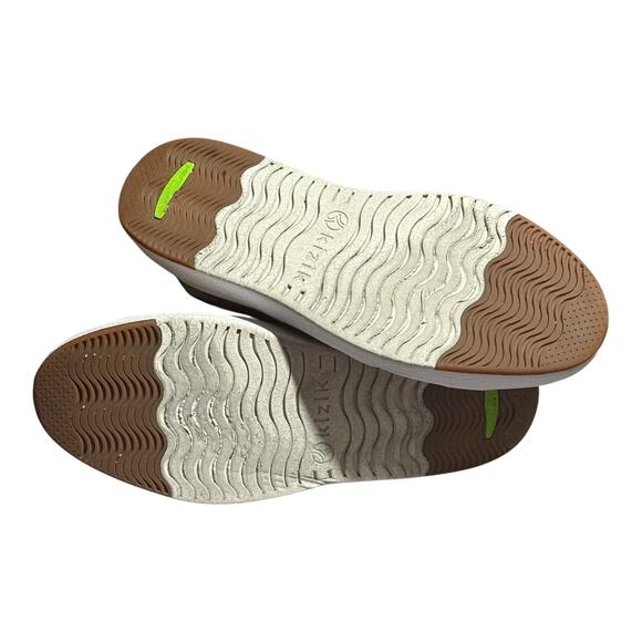 Kizik Hands-Free Slip-On Leather Sneakers Men's 11 Brown White Casual Comfort - Picture 8 of 8